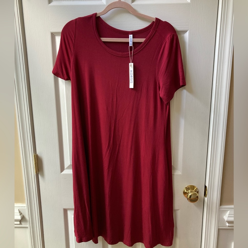 Soft & silky red dress - NWOT - with pockets!